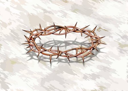 Foto de Corona de espinas, símbolo de Pascua del dibujo del vector del cristianismo - Imagen libre de derechos