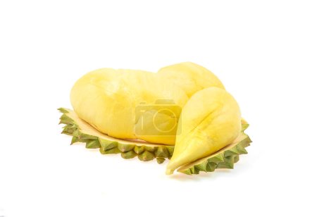 Téléchargez les photos : Roi des fruits, Durian isolé sur fond blanc chemin de coupe blanche - en image libre de droit