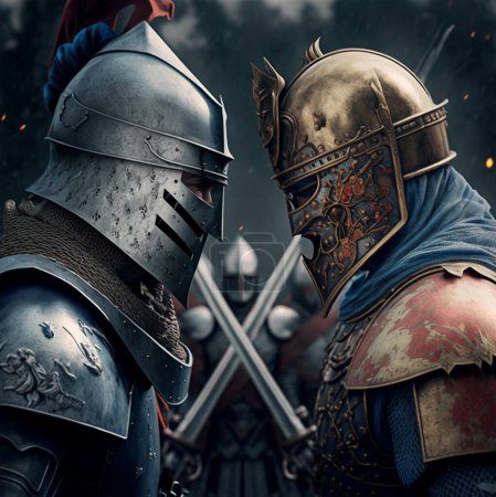 Clash of two armies, clash of two knights, The Middle Ages war