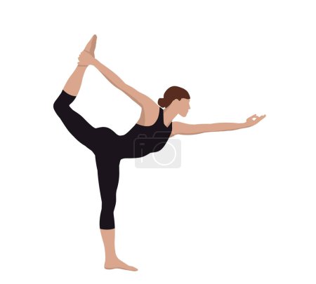 Balance Yoga Vektor Illustration. Perfekt für Fitness-Poster, Gesundheitsartikel und die Förderung von Wellness. Ideal für Yoga-Enthusiasten und Achtsamkeitssuchende