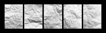 Téléchargez les photos : Lot de papier blanc froissé blanc vierge pour superposition de texture d'affiche. papiers plissés pour le fond pour les affiches maquettes, flyer, brochure, et la conception de bannière - en image libre de droit