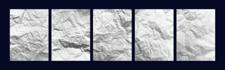 Photo for Set of blank white crumpled paper for poster texture overlay. wrinkled papers for background for mockup posters, flyer, brochure, and banner design - Royalty Free Image
