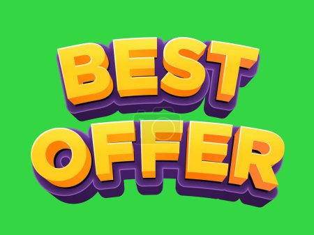 Photo for Best Offer 3D text effect title - Royalty Free Image