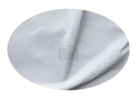 Foto de Etiqueta adhesiva de papel blanco en blanco aislada sobre fondo blanco - Imagen libre de derechos