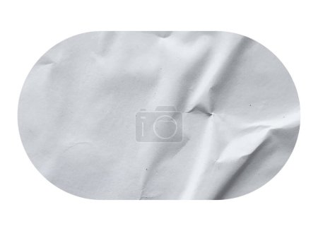 Foto de Etiqueta adhesiva de papel blanco en blanco aislada sobre fondo blanco - Imagen libre de derechos