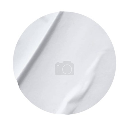 Photo for Blank white round paper sticker label isolated on white background with clipping path - Royalty Free Image