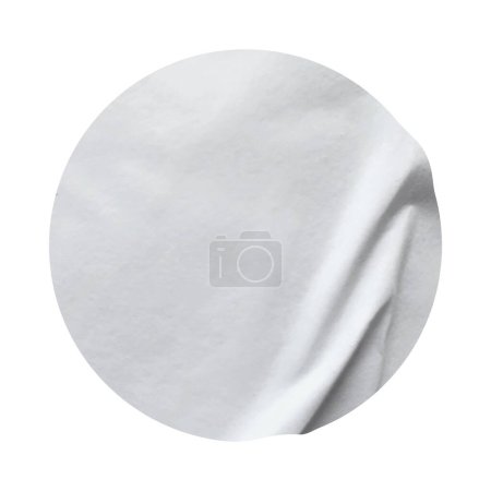 Foto de Etiqueta engomada de papel redondo blanco en blanco aislado sobre fondo blanco con ruta de recorte - Imagen libre de derechos