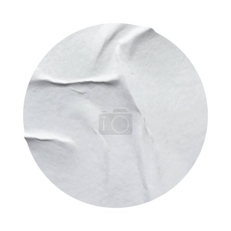Etiqueta engomada de papel redondo blanco en blanco aislado sobre fondo blanco con ruta de recorte