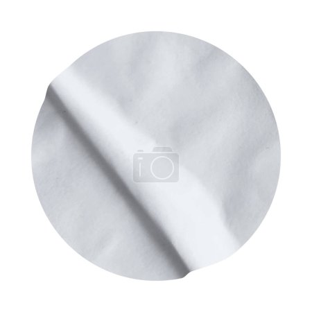 Téléchargez les photos : Étiquette autocollante ronde blanche isolée sur fond blanc avec chemin de coupe - en image libre de droit