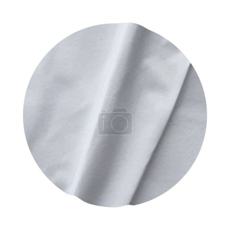 Étiquette autocollante ronde blanche isolée sur fond blanc avec chemin de coupe