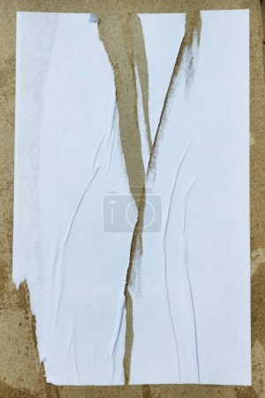Photo for White paper glued on a cardboard. abstract street poster texture mockups - Royalty Free Image