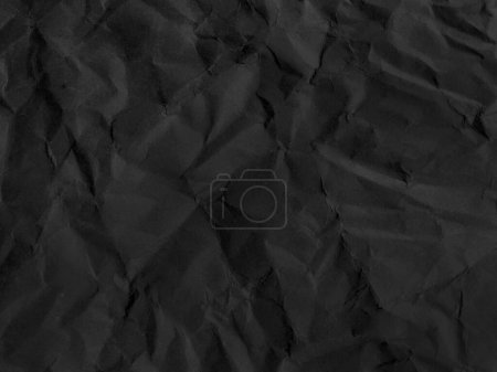 Téléchargez les photos : Texture de papier ridée noire. papier froissé - en image libre de droit