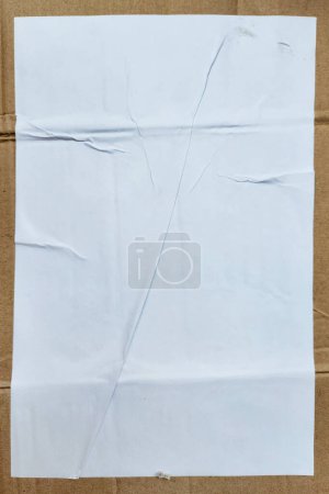 Photo for White paper glued on a cardboard. abstract street poster texture mockups - Royalty Free Image