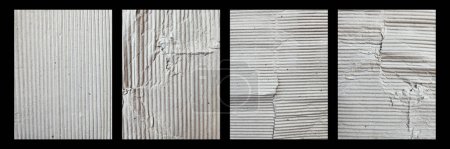 set of corrugated cardboard texture for poster