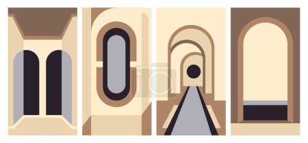 Illustration for Arches architecture poster design concept - Royalty Free Image