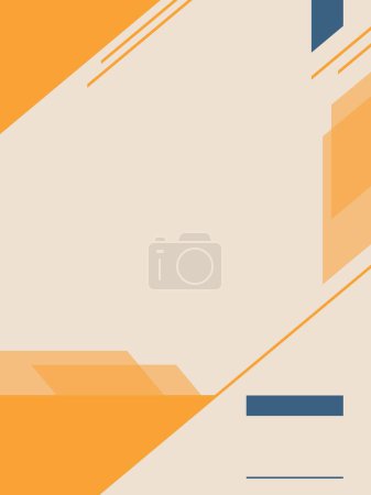 Téléchargez les illustrations : Géométrie vecteur orange avec couverture de modèle Accent bleu - en licence libre de droit
