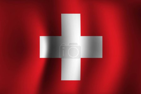 Illustration for Switzerland Flag Background Waving 3D. National Independence Day Banner Wallpaper - Royalty Free Image