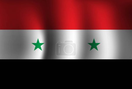 Illustration for Syria Flag Background Waving 3D. National Independence Day Banner Wallpaper - Royalty Free Image