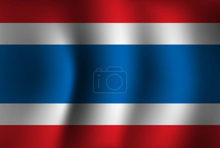 Ilustración de Tailandia Bandera de fondo ondeando 3D. Banner del Día Nacional de la Independencia Fondo de pantalla - Imagen libre de derechos