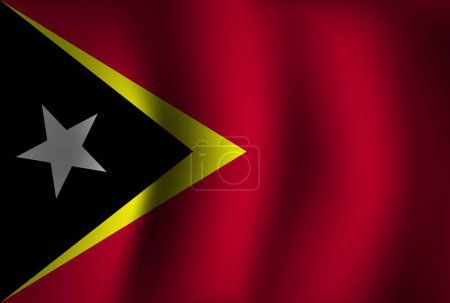 Téléchargez les illustrations : Timor oriental Drapeau Fond ondulant 3D. Fond d'écran de bannière Journée nationale de l'indépendance - en licence libre de droit