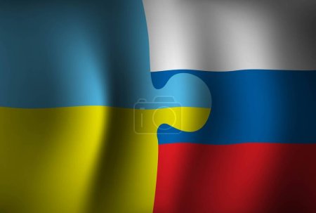 Ukraine and Russia Combined Unite background Illustration