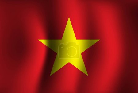 Téléchargez les illustrations : Drapeau du Vietnam Fond agitant 3D. Fond d'écran de bannière Journée nationale de l'indépendance - en licence libre de droit