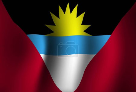 Illustration for Antigua and Barbuda Flag Background Waving 3D. National Independence Day Banner Wallpaper - Royalty Free Image