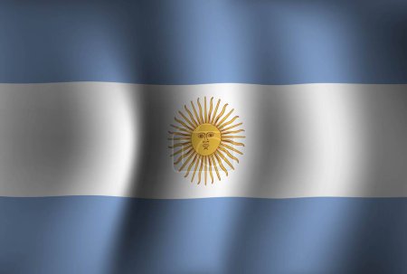 Illustration for Argentina Flag Background Waving 3D. National Independence Day Banner Wallpaper - Royalty Free Image