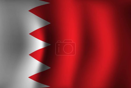 Ilustración de Bandera de Bahréin Fondo Ondeando 3D. Banner del Día Nacional de la Independencia Fondo de pantalla - Imagen libre de derechos