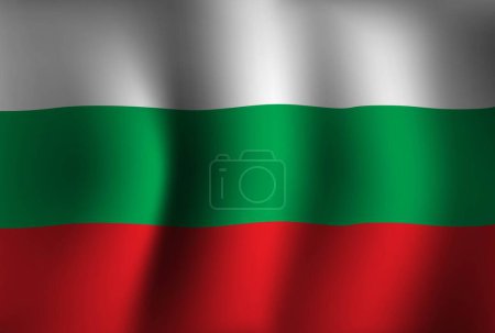 Illustration for Bulgaria Flag Background Waving 3D. National Independence Day Banner Wallpaper - Royalty Free Image