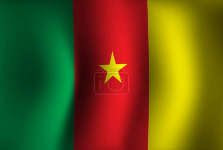 Illustration for Cameroon Flag Background Waving 3D. National Independence Day Banner Wallpaper - Royalty Free Image