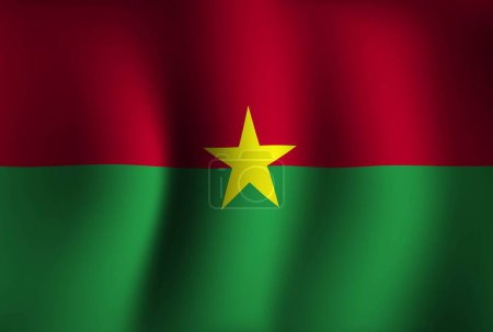 Illustration for Burkina Faso Flag Background Waving 3D. National Independence Day Banner Wallpaper - Royalty Free Image