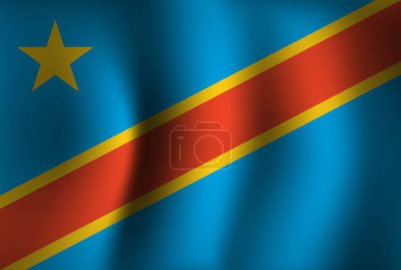 Illustration for Congo Flag Background Waving 3D. National Independence Day Banner Wallpaper - Royalty Free Image