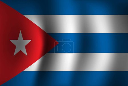 Illustration for Cuba Flag Background Waving 3D. National Independence Day Banner Wallpaper - Royalty Free Image
