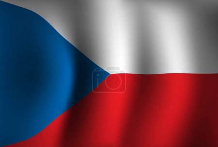 Illustration for Czechia Flag Background Waving 3D. National Independence Day Banner Wallpaper - Royalty Free Image