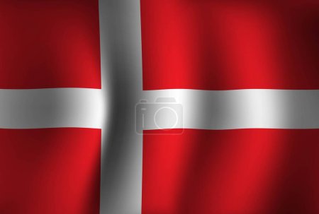 Denmark Flag Background Waving 3D. National Independence Day Banner Wallpaper
