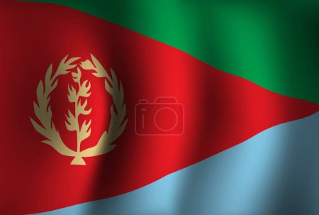 Ilustración de Eritrea Bandera Antecedentes Ondeando 3D. Banner del Día Nacional de la Independencia Fondo de pantalla - Imagen libre de derechos
