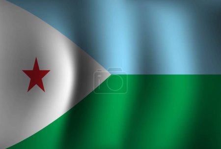 Illustration for Djibouti Flag Background Waving 3D. National Independence Day Banner Wallpaper - Royalty Free Image