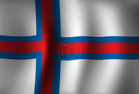 Illustration for Faroe Islands Flag Background Waving 3D. National Independence Day Banner Wallpaper - Royalty Free Image