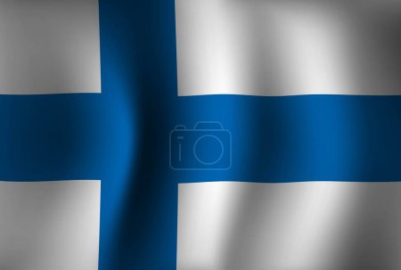 Illustration for Finland Flag Background Waving 3D. National Independence Day Banner Wallpaper - Royalty Free Image
