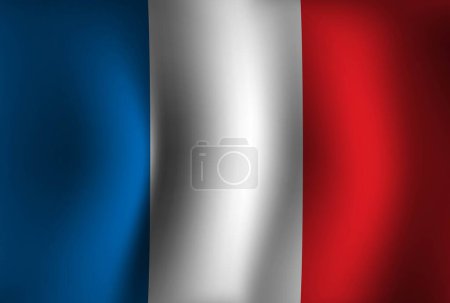 Illustration for France Flag Background Waving 3D. National Independence Day Banner Wallpaper - Royalty Free Image