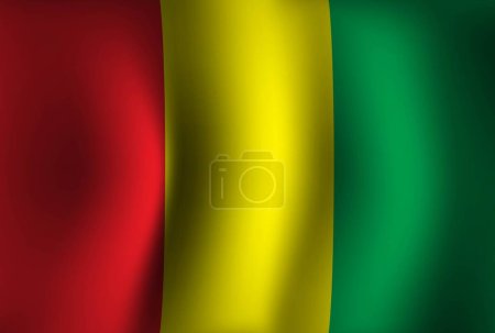 Illustration for Guinea Flag Background Waving 3D. National Independence Day Banner Wallpaper - Royalty Free Image