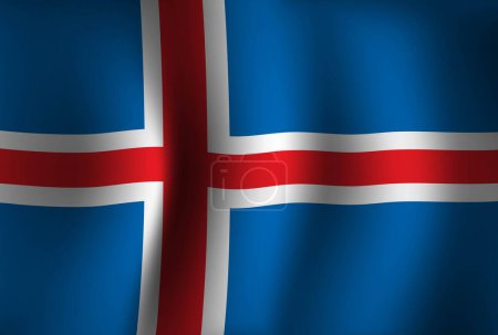 Ilustración de Islandia Bandera de fondo ondeando 3D. Banner del Día Nacional de la Independencia Fondo de pantalla - Imagen libre de derechos