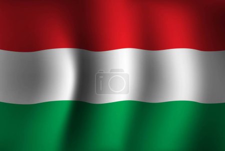 Ilustración de Hungría Bandera de fondo ondeando 3D. Banner del Día Nacional de la Independencia Fondo de pantalla - Imagen libre de derechos