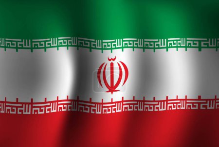 Ilustración de Fondo de la bandera de Irán ondeando 3D. Banner del Día Nacional de la Independencia Fondo de pantalla - Imagen libre de derechos