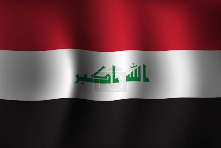 Illustration for Iraq Flag Background Waving 3D. National Independence Day Banner Wallpaper - Royalty Free Image