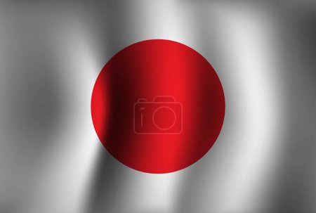 Illustration for Japan Flag Background Waving 3D. National Independence Day Banner Wallpaper - Royalty Free Image