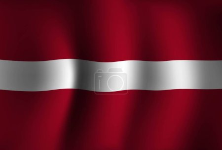 Illustration for Latvia Flag Background Waving 3D. National Independence Day Banner Wallpaper - Royalty Free Image