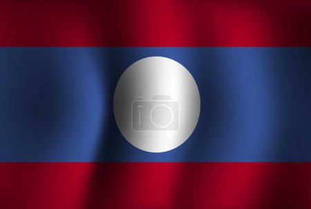 Illustration for Laos Flag Background Waving 3D. National Independence Day Banner Wallpaper - Royalty Free Image
