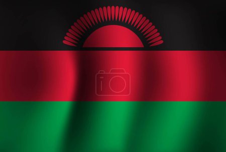 Illustration for Malawi Flag Background Waving 3D. National Independence Day Banner Wallpaper - Royalty Free Image